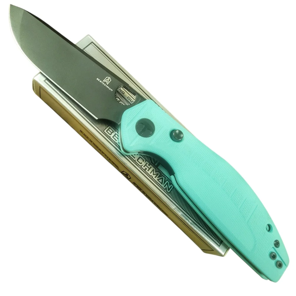 BESTECHMAN // Angry Owl // D2, G10 Scales // Button Liner Lock Knife